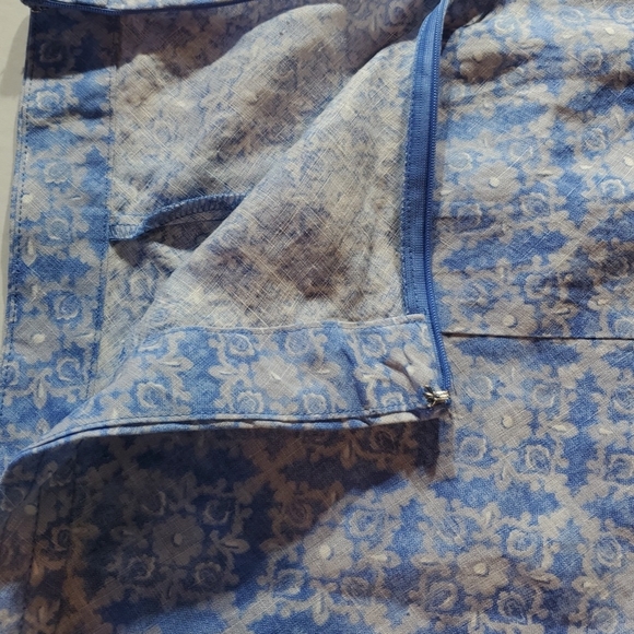 L.L. Bean 18 Petite Light Blue Printed A-Line Maxi Skirt - Picture 8 of 15